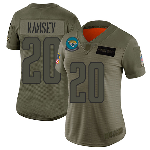 Nike Jacksonville Jaguars #20 Jalen Ramsey Camo Women Stitched NFL Limited 2019 Salute to Service Jersey->women nfl jersey->Women Jersey